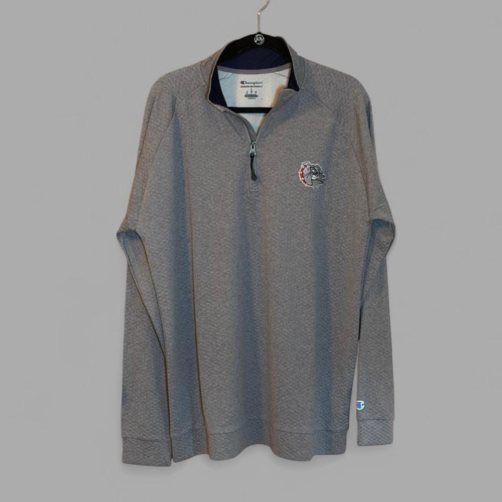 Champion Gonzaga Quarter-Zip Heather Gray Men's lightweight Sweatshirt Large